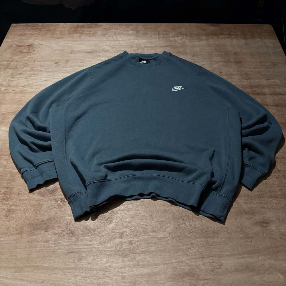 Vintage Y2K Nike Center Swoosh Crewneck Sweatshirt Blue XL Embroidered